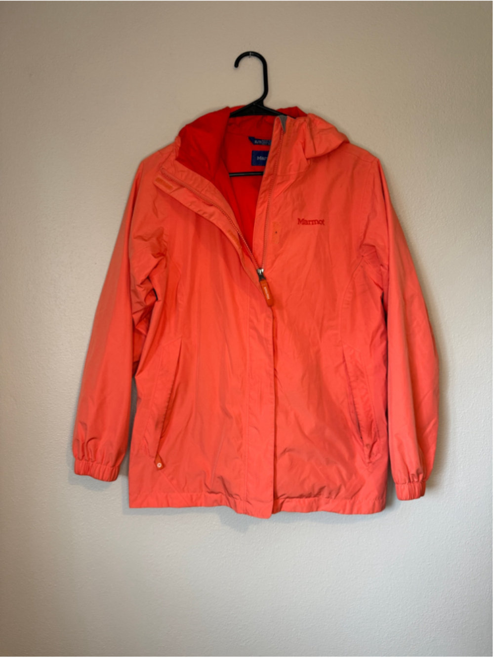 Marmot Coral Pink Hooded Lightweight Rain Jacket XL
